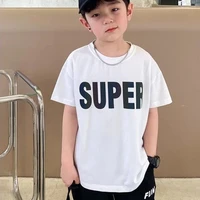 cool kids boy casual tops english word print trendy childrens t shirt short sleeve european and american style toddler tees