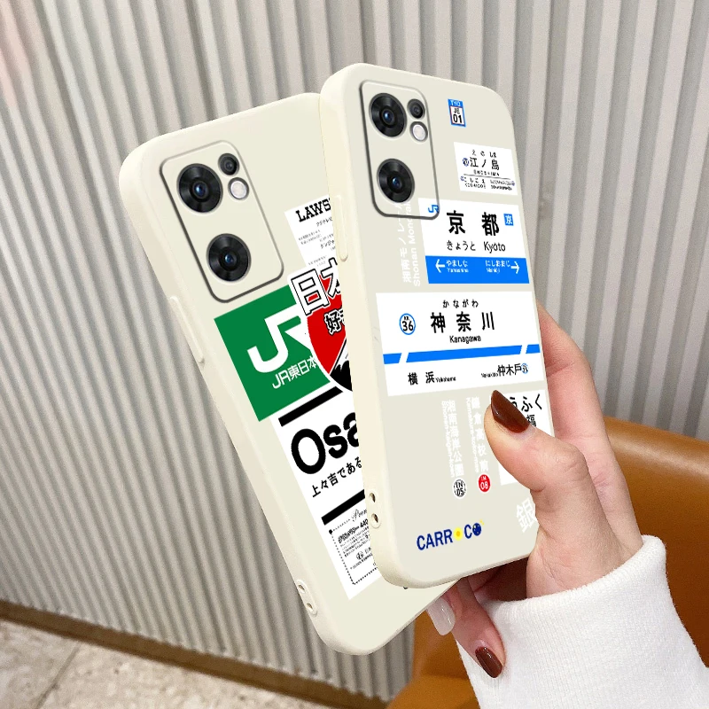 

Tokyo Japan Stamp Ticket Liquid Rope Cover Phone Case For OPPO A73 A31 2020 Reno7 SE 6 5 4 2 Z Lite Pro Plus 5G 4G Funda