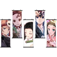 wall art hanging painting modern anime poster kimetsu no yaiba canvas japan printed picture home decor scroll bedside background
