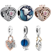 bracelet diy beads for jewelry making pendants necklace charms pandola accessories heart lock globe caterpillar rhinestone earth