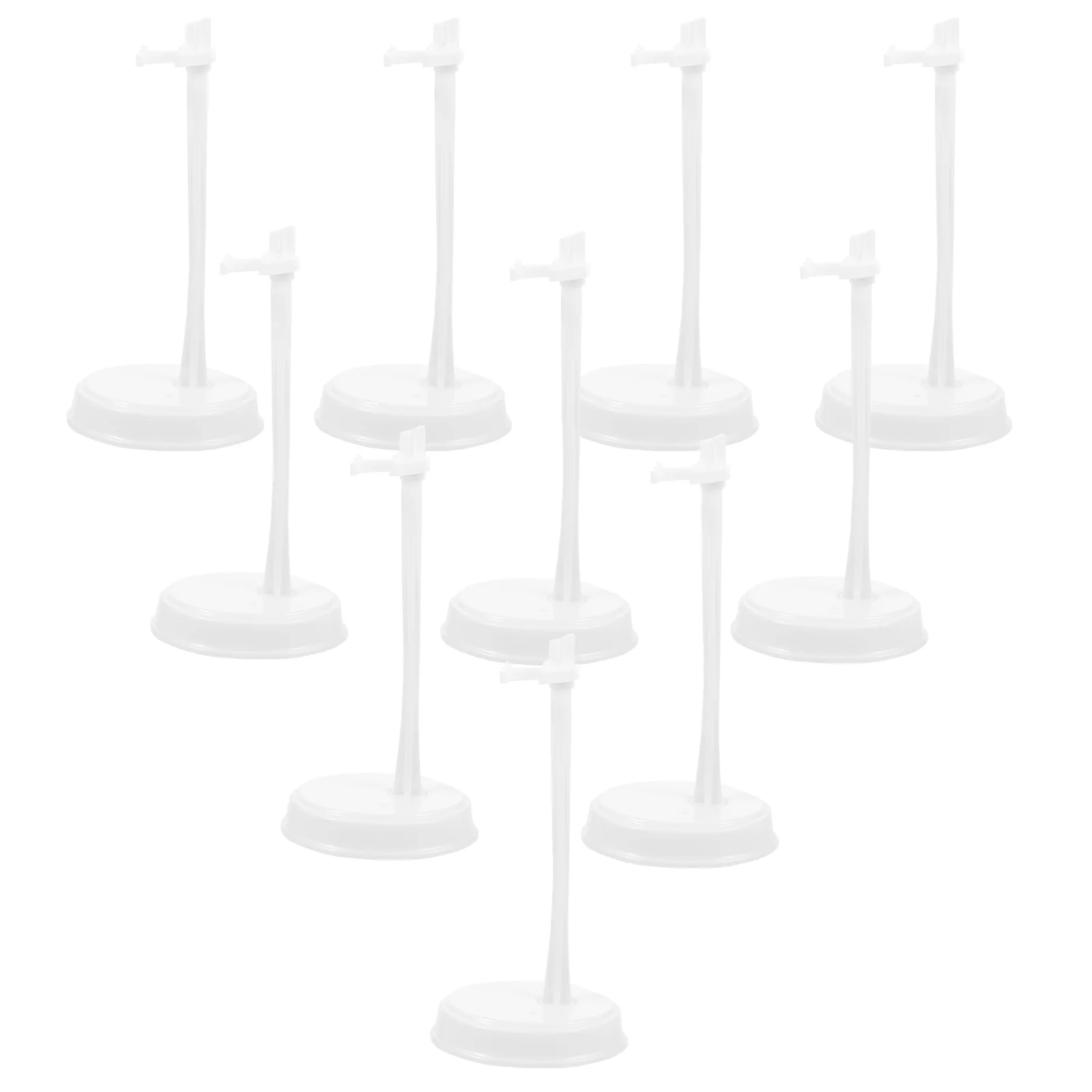 

10 Pcs Standing Brackets Display Shelf Movable Action Figure Holder Plastic Support Stands Dolls