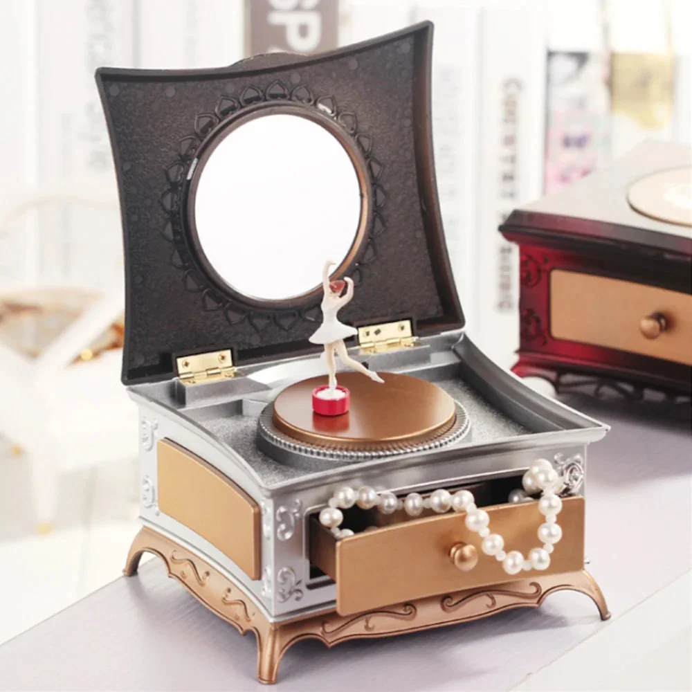 

Moving Balerinli Mirrored Drawers Jewelry and Music Box hd139