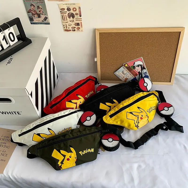 

Boys and Girls Bags Cute Pikachu and Baby Ball Student Print Waist Bag Shoulder Bag Chest Mobile Phone Small Bag Chest Bag