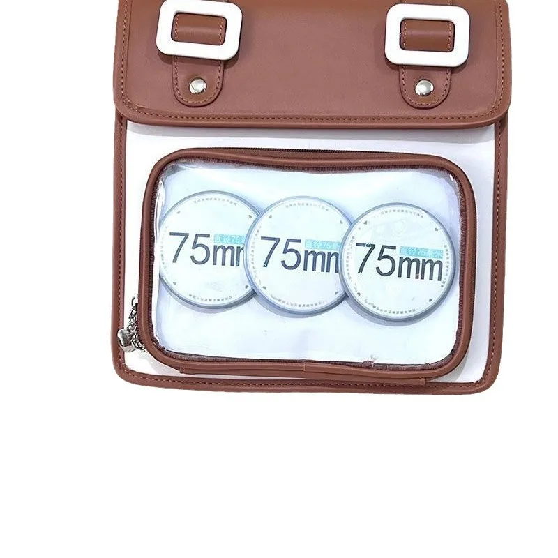 Сумка Ita Bag для женщин, большая вместительная сумка Itabag с прозрачным карманом, из искусственной кожи, с мультяшным принтом, для школы, на каждый день, повседневная, черная (art.: 3920dada02577) - 3920dada02577