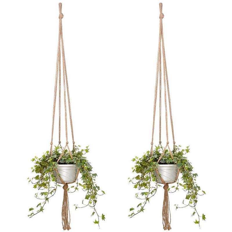 

Braided Plant Holder Shopping mall Pot Indoor Outdoor 4Pcs Flower Hanging Home :Convenient