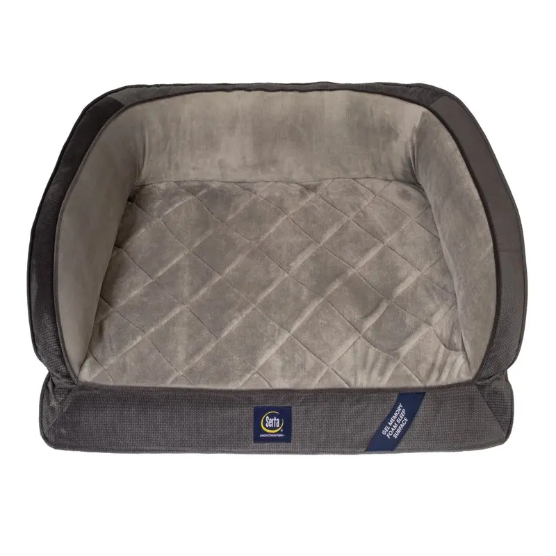

Quilted Couch Bed, gray Soft Sleep House Cushion Pet Product Accessories