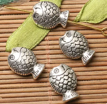 20 шт. 13*10 мм сплав matel темно-серебро двусторонние бусины-разделители из плоти HWEF2760