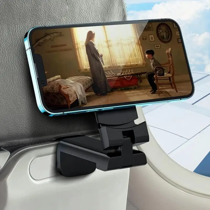 

Airplane Phone Holder Portable Travel Stand Desk Flight Foldable Adjustable Rotatable Selfie Holding Train Seat Stand Support