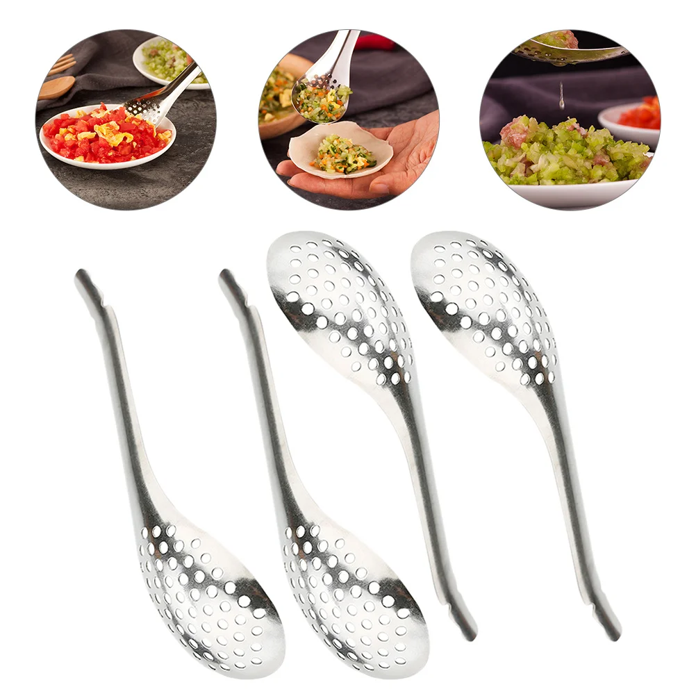 

4pcs Multifunction Kitchen Spoon Caviar Spoons Caviar Slotted Spoon Slotted Spoon Stainless Steel Slotted Spoon