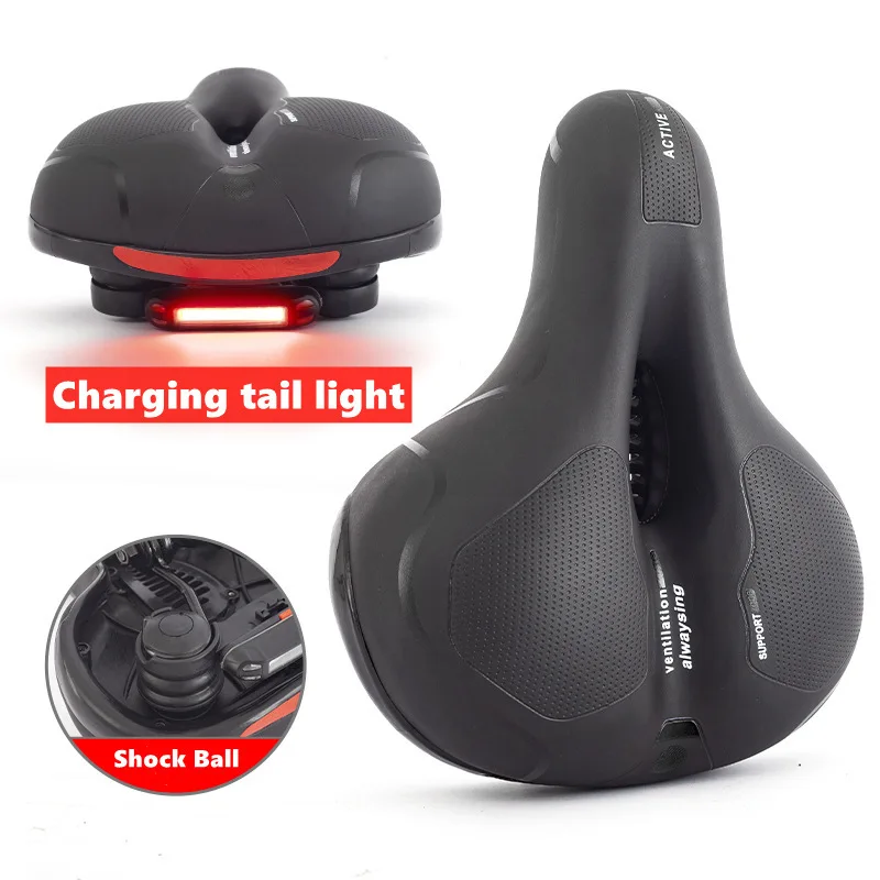 

Reflective Shock Absorbing Hollow Bike Saddle MTB Bicycle Seat Breathable Rainproof Cycling Road Mountain Cyxling Accessory