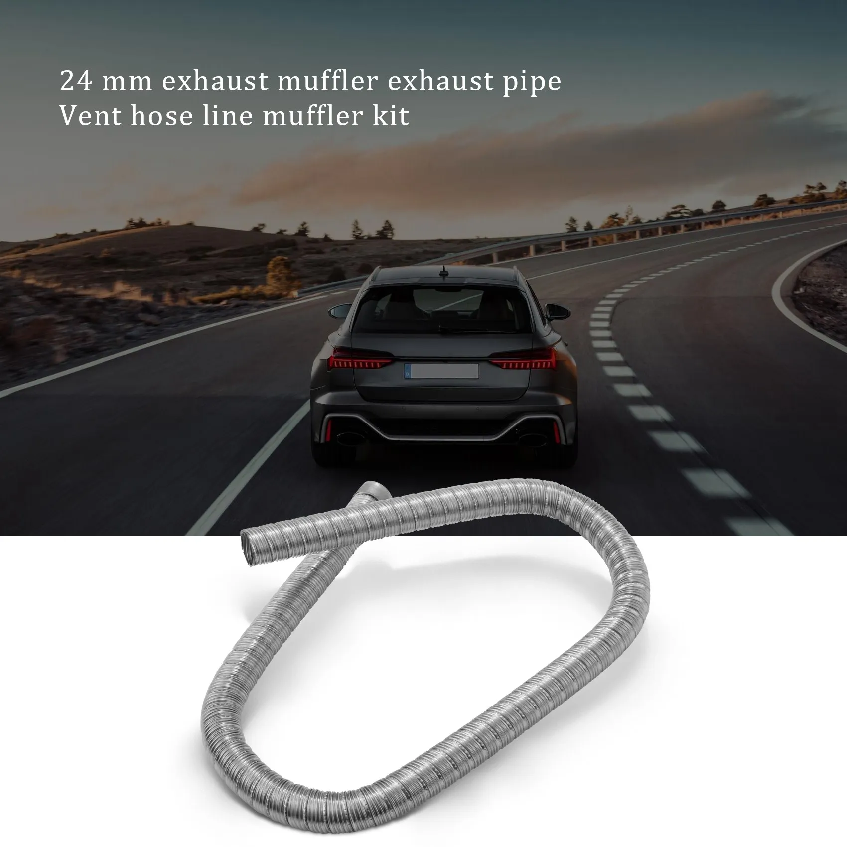 

24mm Exhaust Muffler Exhaust Pipe for Eberspaecher Gas Vent Hose Pipe Silence Kit