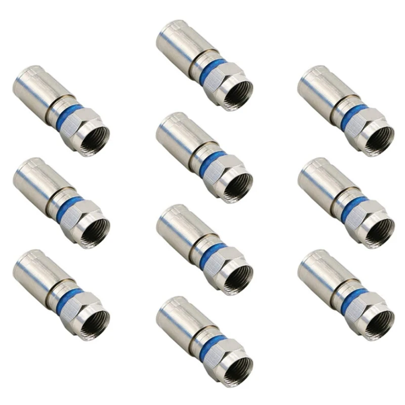 

Compression RG6 F Connector Coax Coaxial Adapter Plug For Satellite & Cable TV (30 Pack)