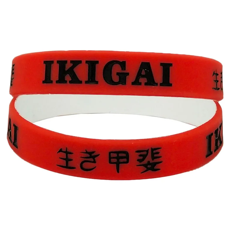 

1PC IKIGAI Silicone Bracelets&Bangles Letters Debossed Wristband Sports Rubber Fashion Women Men Jewelry Friends Gifts SH301