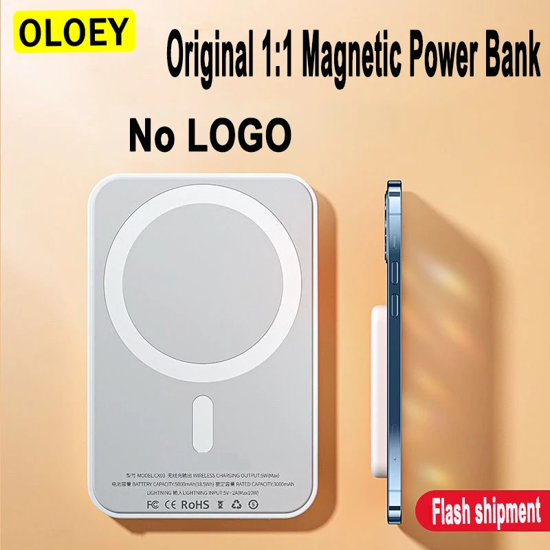 

Original 1:1 Copy Macsafe Power Bank Magnetic Wireless Charger For iphone 12 13 14 Pro Max Mini External Auxiliary Battery Pack