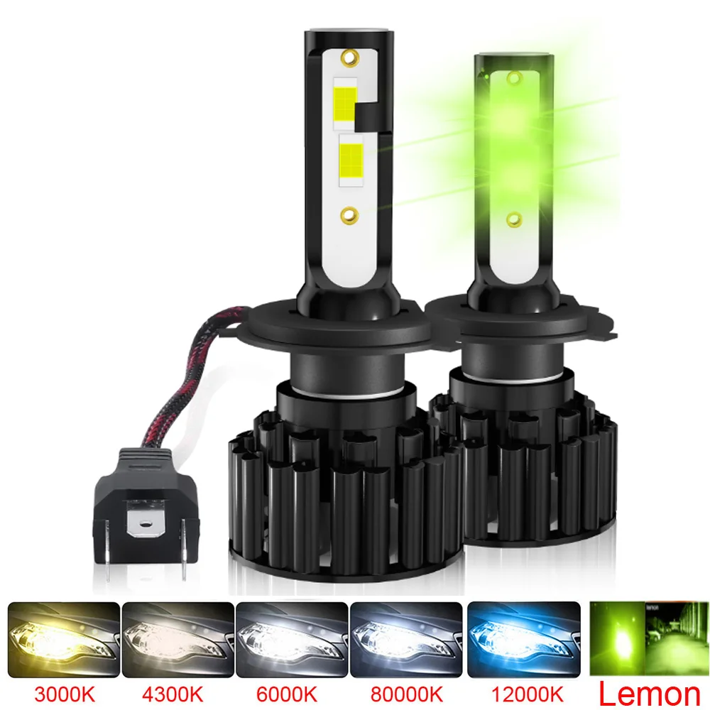 2 шт., Автомобильные светодиодные лампы 4500 лм, H7, H4, 6000K, 8000K, 3000K, 9005 K, HB3, HB4, 9006, H3, H1, H8, H11, H9