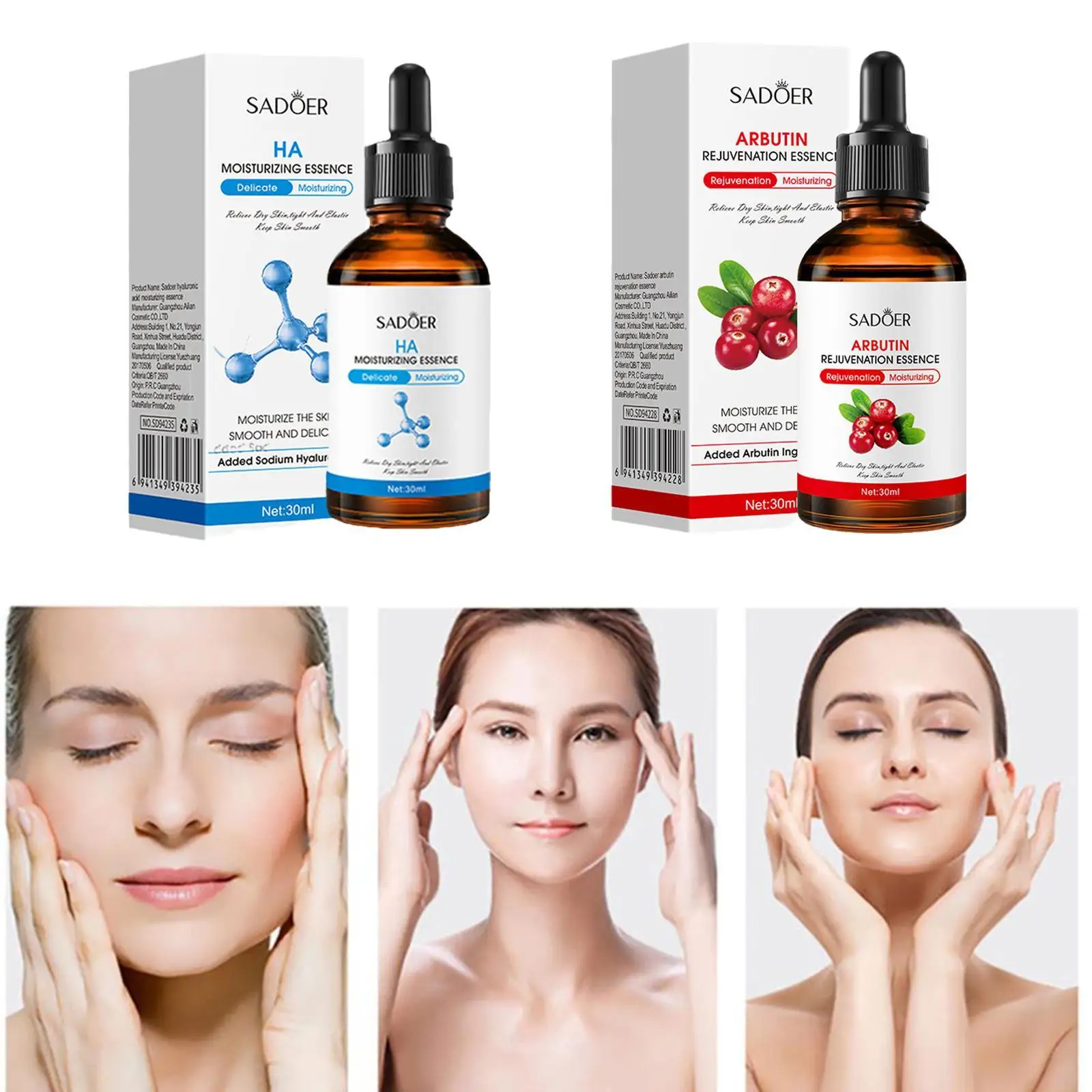 

Hyaluronic Acid Face Serum Moisturizing Anti-Wrinkle Shrinks Pores Arbutin Whitening Essence Reduce Dullness Spot Facial Care