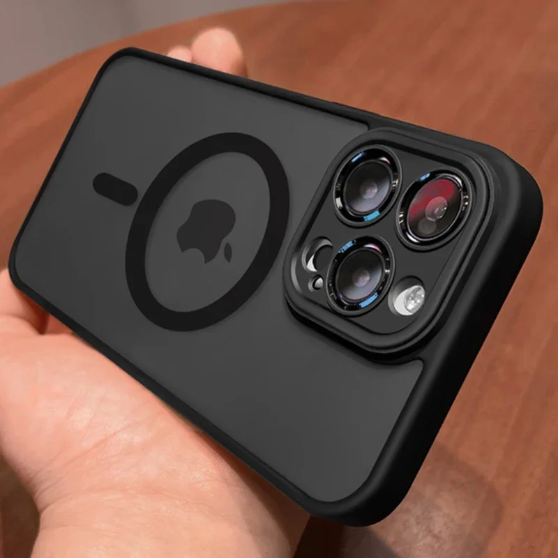 Матовый армированный прозрачный чехол с беспроводной зарядкой для iPhone 16 15 14 13 11 12