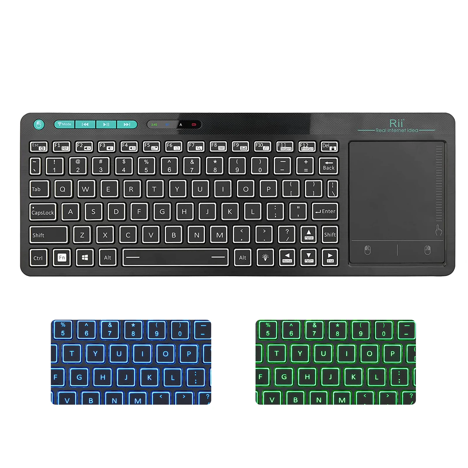 Rii K18Plus/K18S 2.4G Wireless Keyboard with Touchpad Mouse Number Numeric USB  Backlit For For Android TV BOX  Smart TV PC
