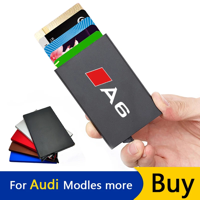 

JKHNN Automatic Metal Credit Card Box Anti-theft ID Credit Card Holder For Audi A1 A2 A3 A4 A5 A6 A7 A8 Q2 Q3 Q4 Q5 Q7 Q8 TT