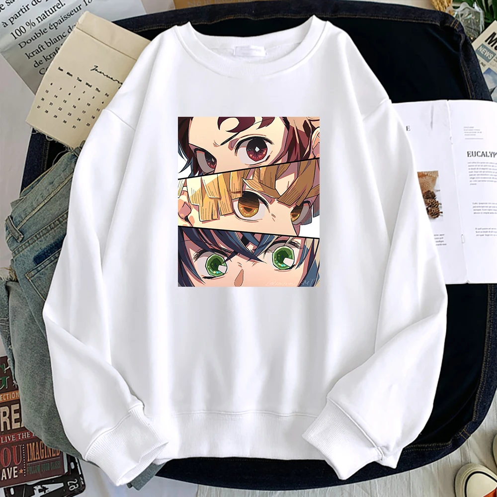 

Demon Slayer Anime Eyes Streetwear 2022 Spring Manga Men Sweatshirt Hip Hop O-Neck Pullover Sportswear Fashion Unisex Hoodies
