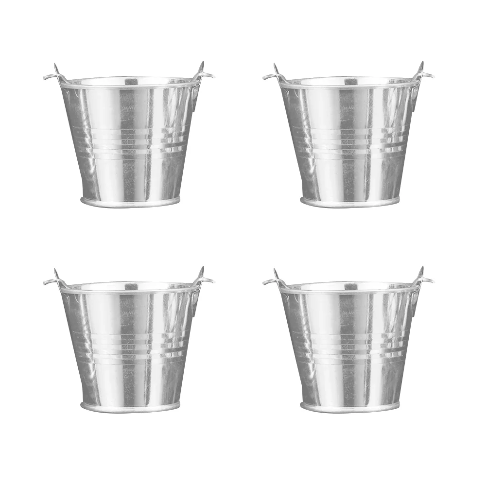 

4 Pcs Mini Bucket Creative Flower Pot French Fries Multi-function Flowerpot Iron Garden pots and pots