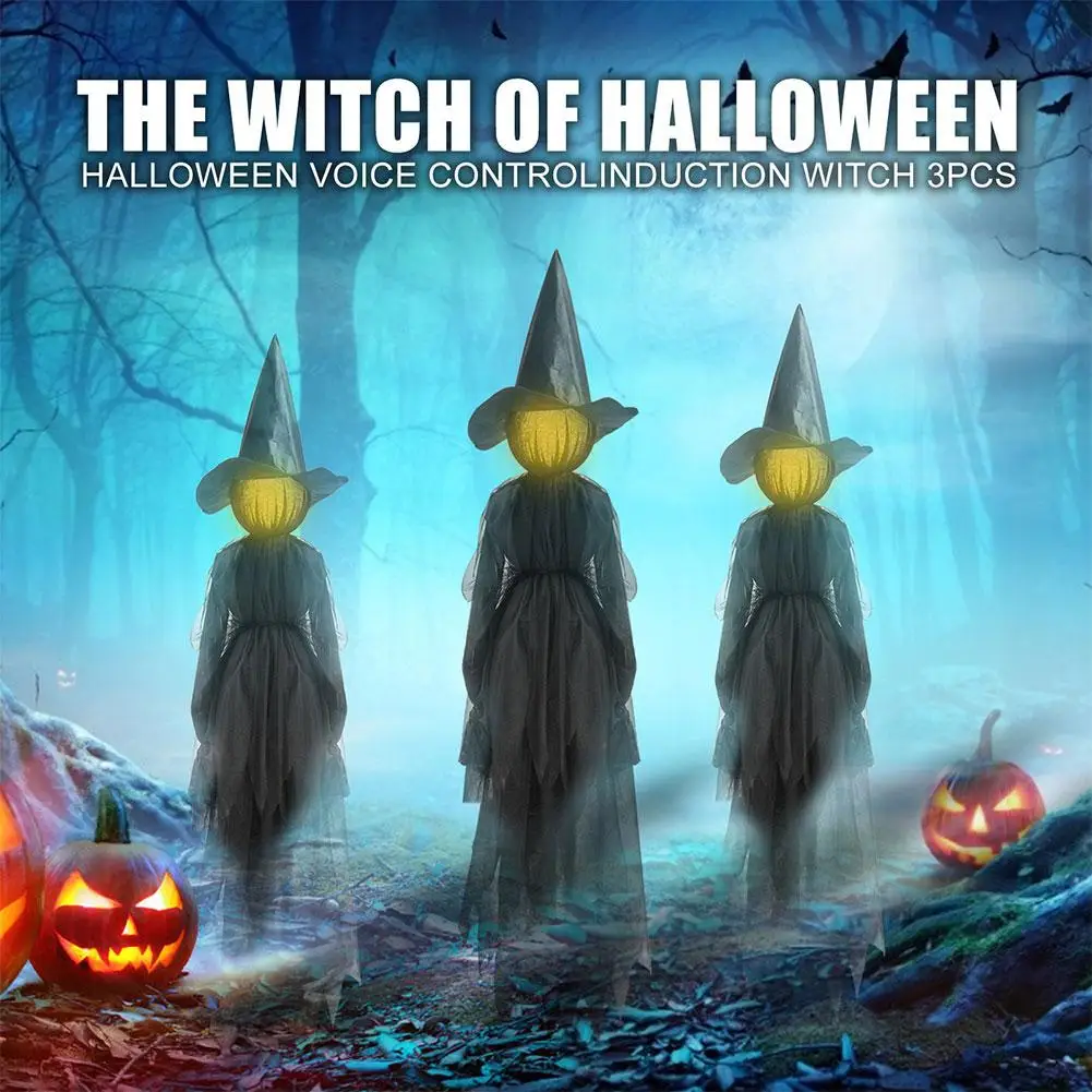 

Halloween Decorations Outdoor Large Light Up Holding EW Witches Screaming N Hands S8R0
