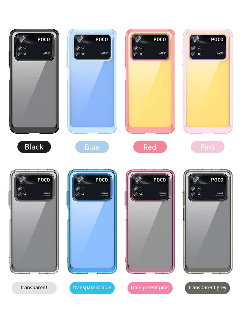 For Poco M4 Pro Case Poco M4 Pro Cover Fundas Hard Translucent Soft Frame Clear Phone Coque For Poco M4 Pro