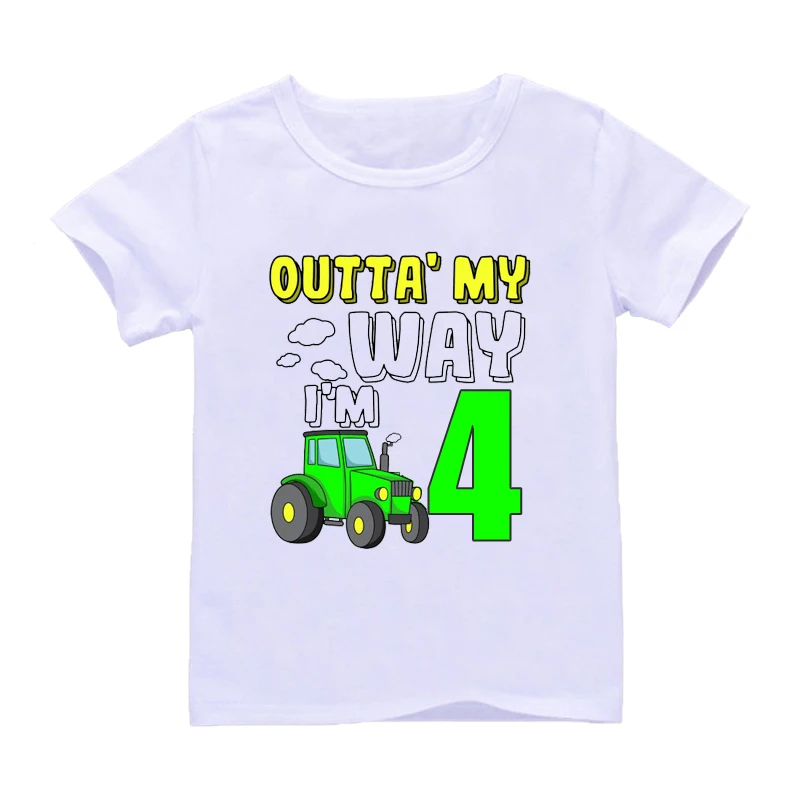 Детские футболки на день рождения с принтом в виде трактора детские для