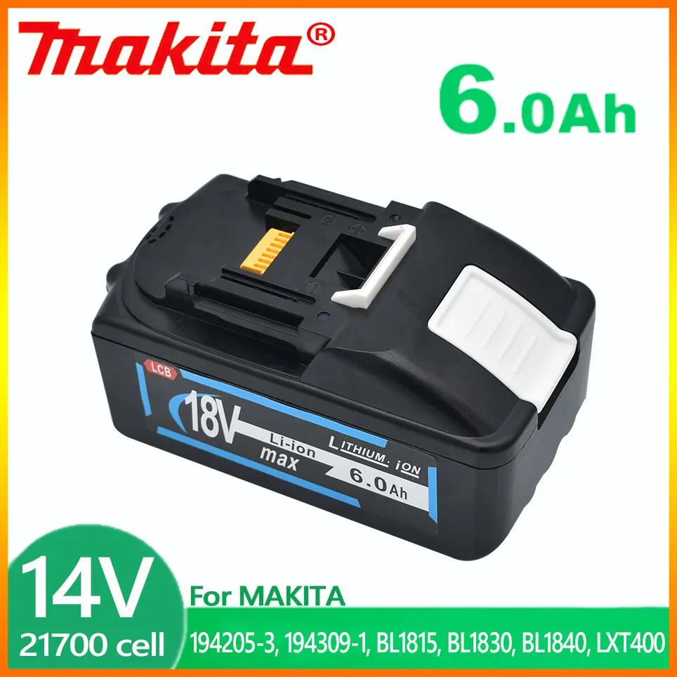 

18V 6.0Ah Replacement li-ion battery 6000mAh for MAKITA Bl1890 Bl1860 Bl1840 BL1830 with LED really capacity input 21700 cell