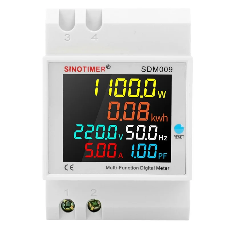 

AC40-300V Rail Single-phase Digital Voltage Current Frequency Power Factor Electric Multi-function Measuring Instrument With CT