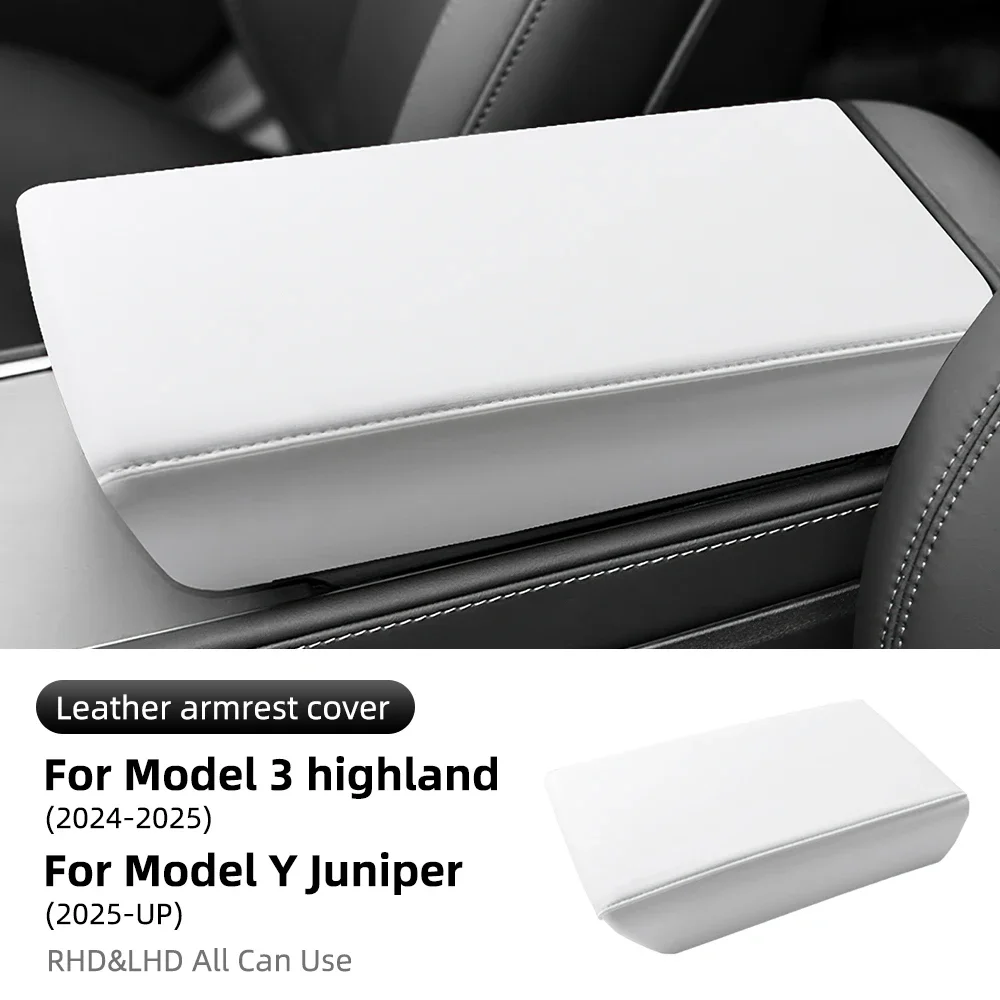 

Для Tesla Model 3 Highland 2017-2024, Model Y 2025-2026: Защитная крышка из АБС-пластика для кожаного подлокотника Juniper, аксессуары для крышки подлокотника