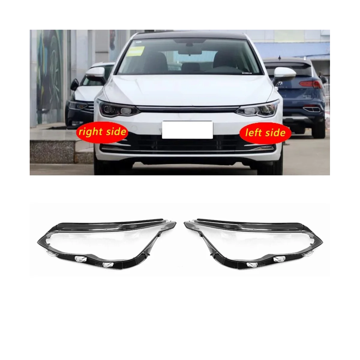 

Чехол для автомобильной левой фары, светозащитный козырек, прозрачная крышка для объектива, чехол для фары для VW Golf Mk8 2020-2022