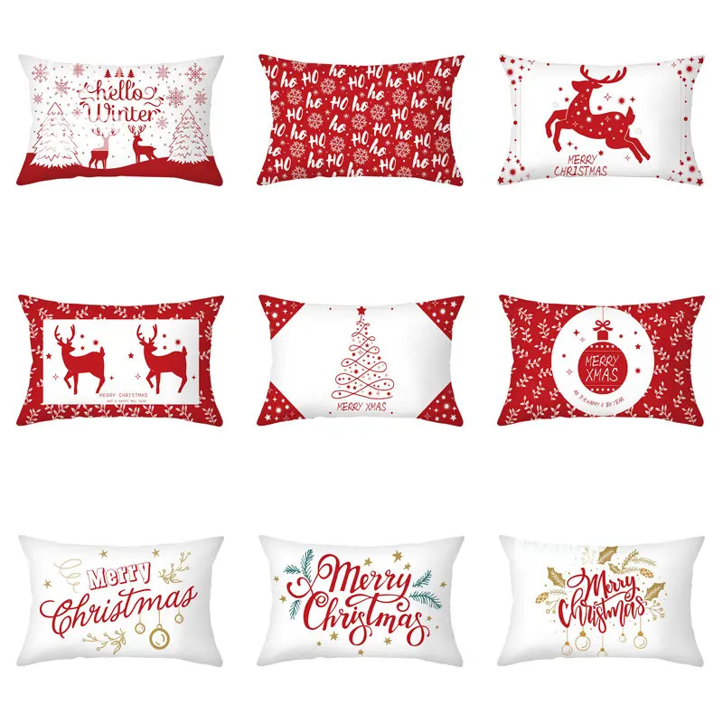 Рождественское украшение 2023, наволочка, красная наволочка, украшение для дивана, декоративная подушка, украшение для дома, Рождество