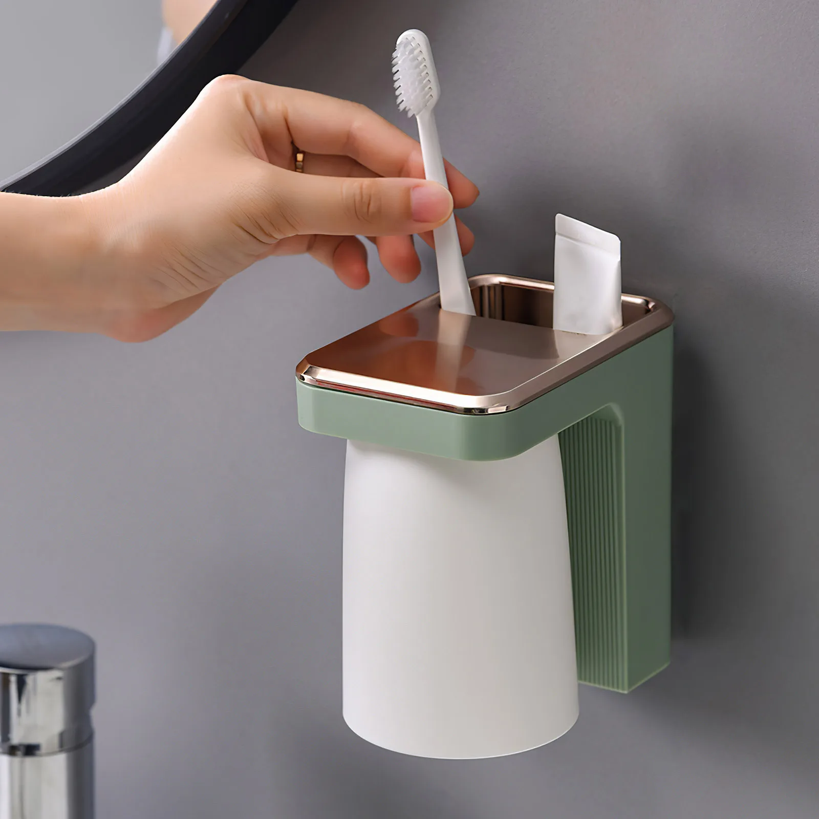 

Настенные держатели для зубных щеток, магнитные держатели для зубных щеток, стеллажи для хранения зубной пасты с чашкой, аксессуары для ван...