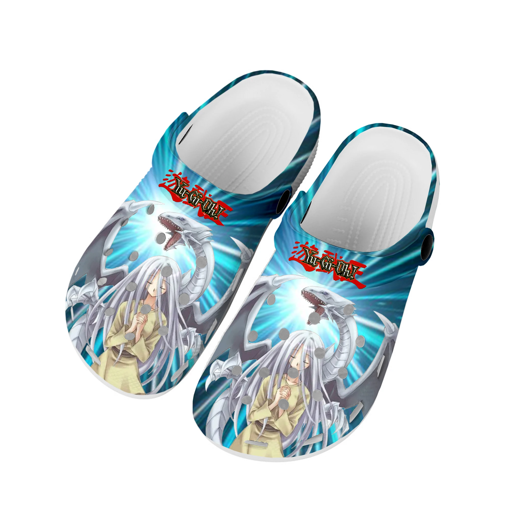 

Сабо Yu-Gi-Oh Kaiba для дома с голубыми глазами и белым драконом, обувь для воды на заказ для мужчин и женщин, обувь для подростков, тапочки для пляжа с дырками