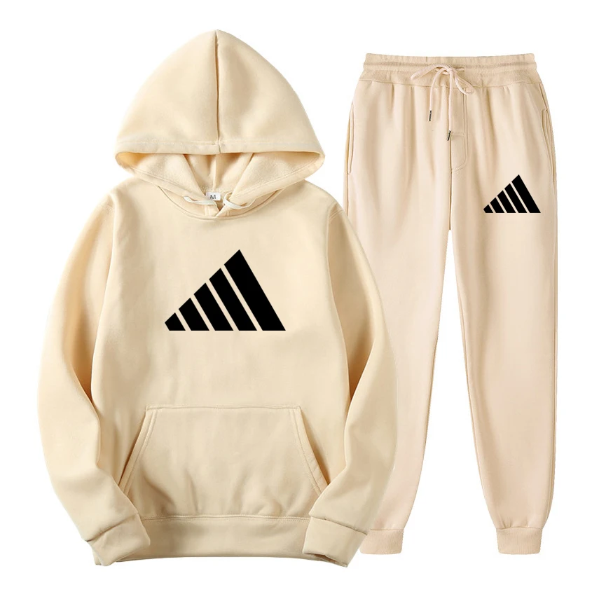 New Fashion Men's Pullover Sweater Training Set Men's Hoodie Two Pieces+Pants Sports Shirt Spring and Autumn Sports Set