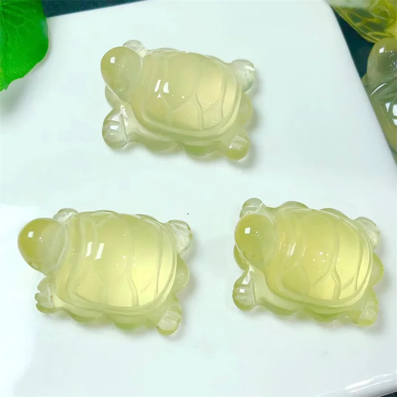 2 шт. резная фигурка из натурального цитрина и черепахи 27-33 мм