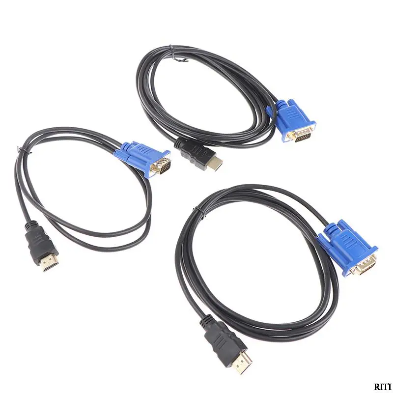 

1 Pc 1M/1.8M/3M 1080P HDMI-compatible VGA Conversion Cable Splitter Switch For PC TV Monitor