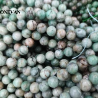 onevan natural rare emerald round beads 10mm smooth charm stone bracelet necklace jewelry making diy gift design
