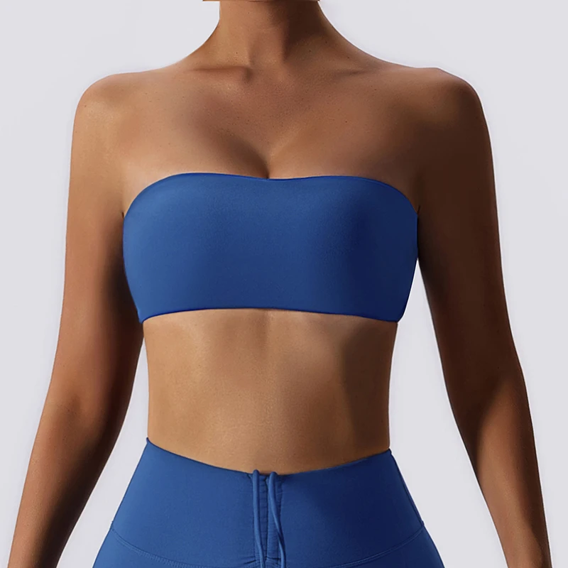 

Sports Bra Women Fitness Bra Intimate Strapless Bustier Bandeau Breathable Wrapped Chest Gym Tops Sports Underwear Yoga Bra