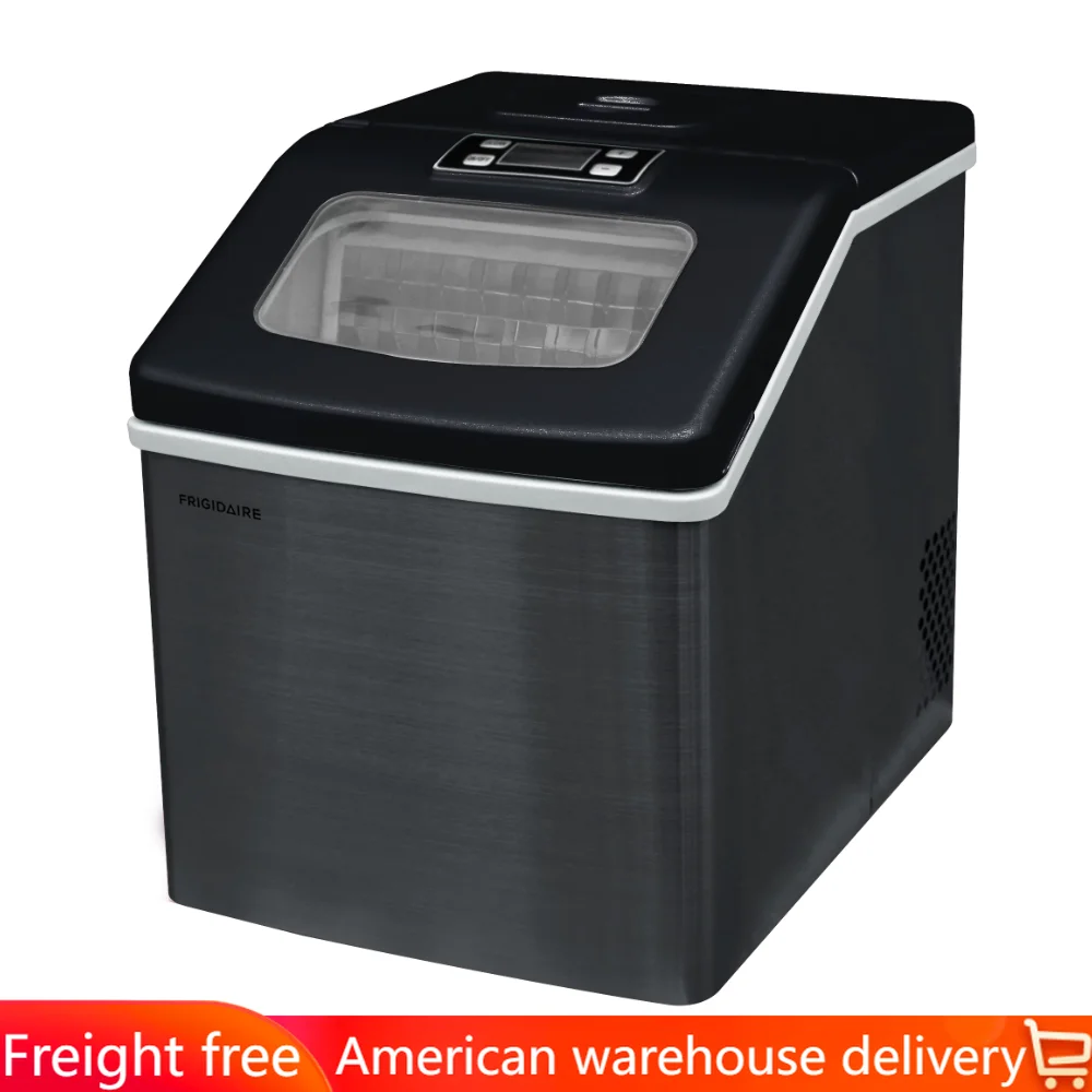 

40 Lbs Countertop Clear Square Ice Maker EFIC452 Stainless Steel Ice Machine Household Cube Freezing Appliances Kitchen Home