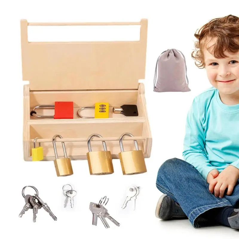 

Montessori Locks Keys Set Children Early Learning Educational Preschool Sensory Toys Kit For Boys Girls