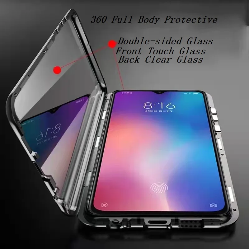Магнитный металлический чехол для Xiaomi Redmi Note 12 11 10 9A 9S 9C 9T 8T 8 8A 7 Poco M3 X3 Pro