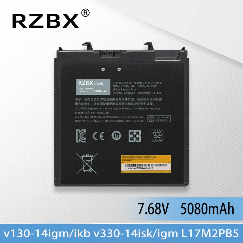 

RZBX New Laptop Battery L17M2PB5 For Lenovo V130-14IGM 81hm V130-14IKB V330-14ARR V330-14IGM V330-14IKB 81b0 V330-14ISK 81ay