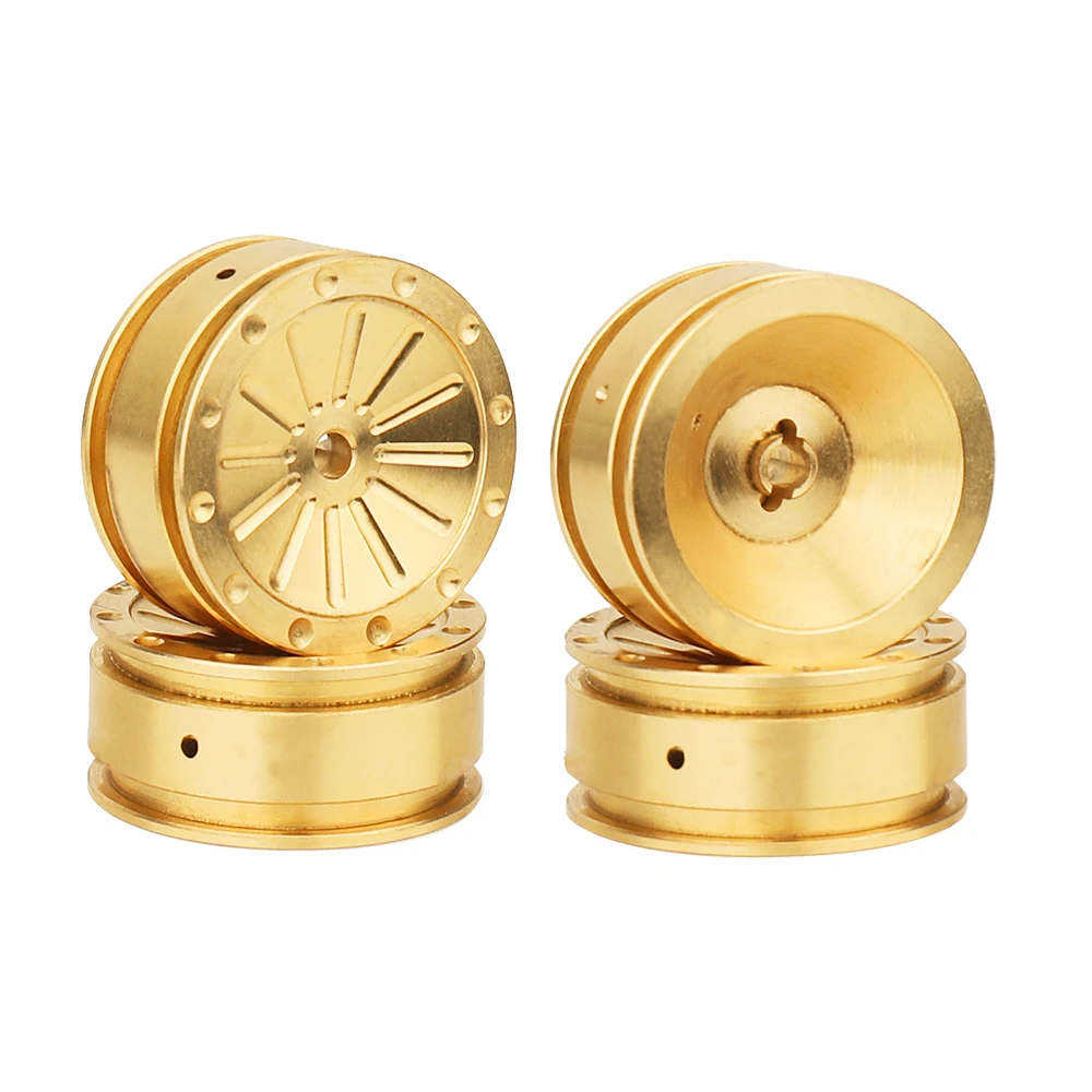 

4 шт., 1,0 дюйма, медный латунный Мини-гусеничный обод колеса для радиоуправляемого автомобиля 1/24 Axial SCX24 90081 AXI00001 AXI00002, обновленные детали