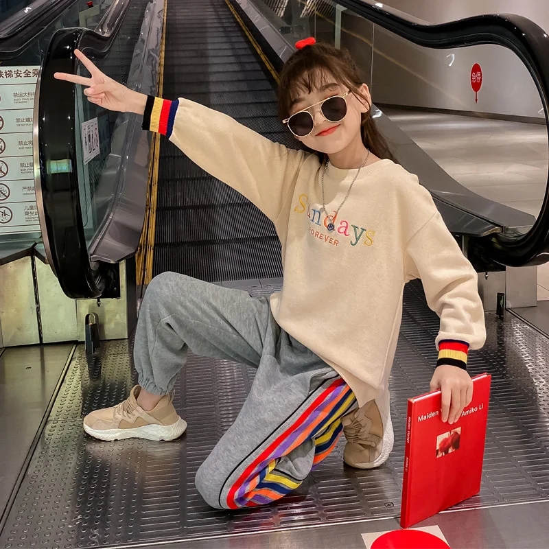 

Girls Suit Sweatshirts +Pants Cotton 2Pcs/Sets 2022 Spring Autumn Thicken Comfortable Suits Sets Kid Baby Children Clothing