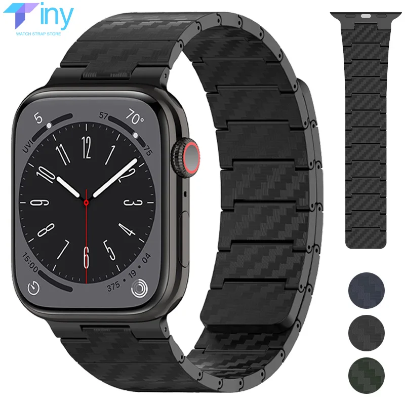 

Carbon Fiber Strap For Apple Watch Ultra Band 49mm 45 41mm 44mm 40 42mm Fashion Magnetic Bracelet iWatch Series 8 7 6 5 4 3 SE