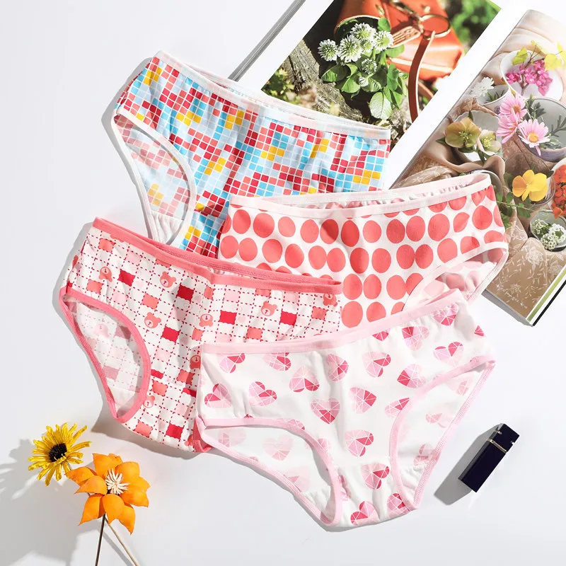 

Новинка, женские трусики с заниженной талией, мягкие удобные женские трусики, женские трусики с милым принтом, женские трусики из молочного ...