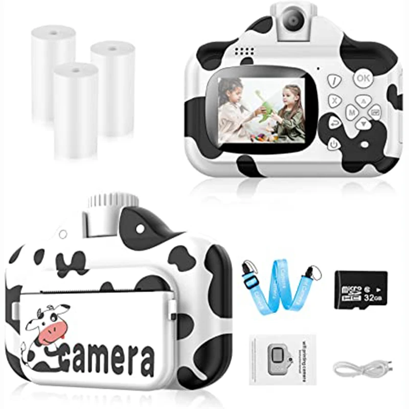 

Children's Instant Print Camera With Thermal Printer Cartoon Kids Digital Photo Camera DIY Educational Toys Birthday Gifts