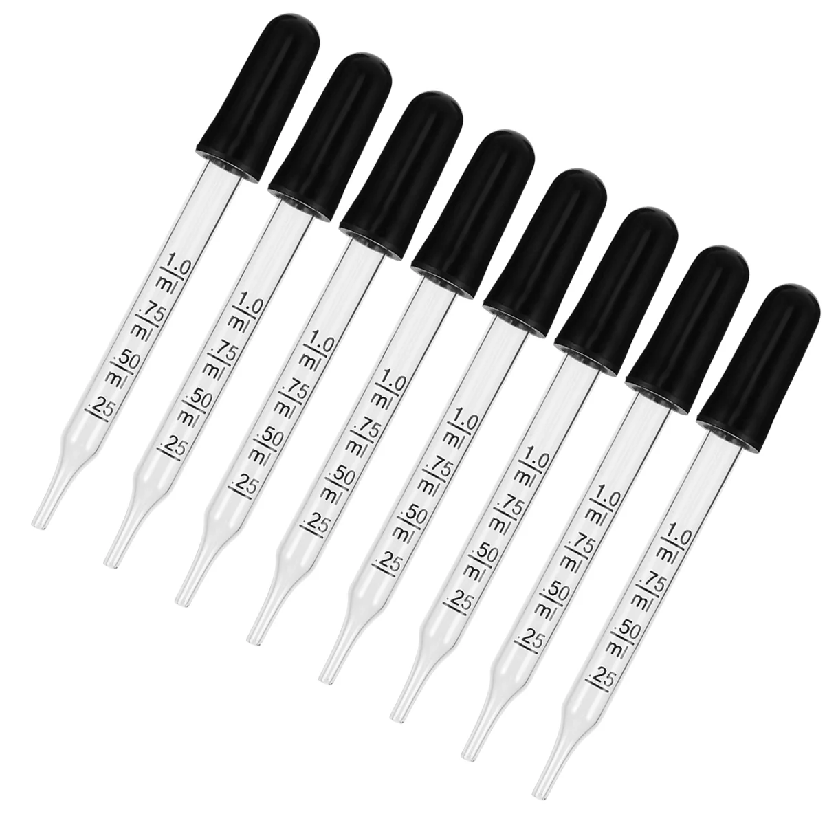 

1ML Glass Dropper Set- Graduated Transfer Pipettes with Scale/ Straight Pipette with Cap for School Laboratory Home, 20pcs